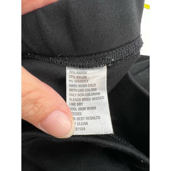 Crown & Ivy True Black Essentials Seamed Pull On Leggings/Stretch Career Pants M - Picture 7 of 10